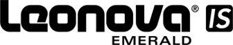 Logo of the Leonova Emerald IS portable instrument with a black fill.