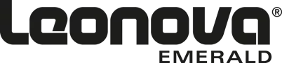 Logo des tragbaren Instruments Leonova Emerald mit einer schwarzen Füllung.